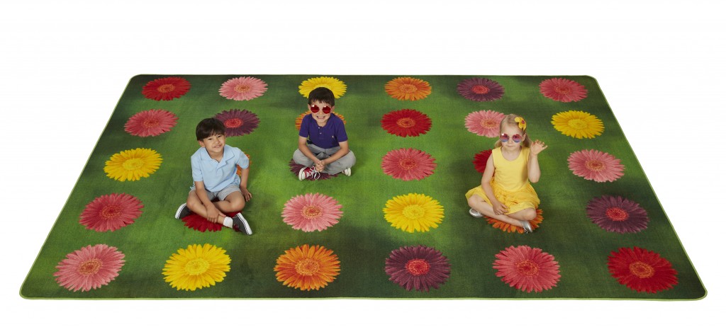 Flower Burst Classroom Rug (6' x 9' Rectangle)